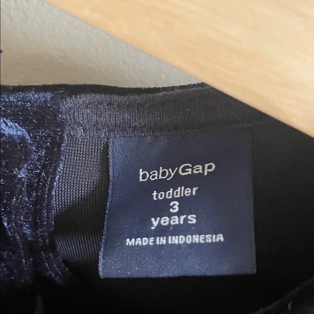 GAP Girls Navy Velvet Long Sleeve Formal Dress